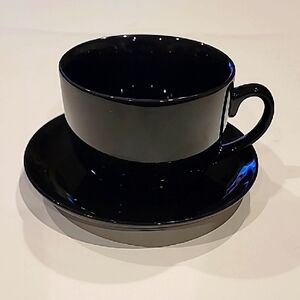 GGI Jumbo And Wide Black Cup and Saucer Set Black